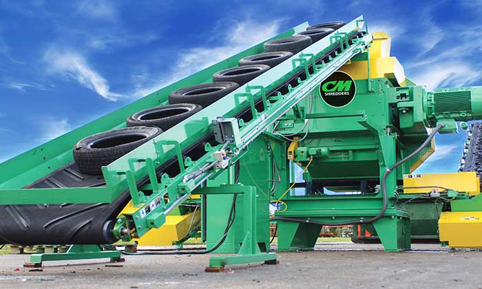 CM Shredders describes versatility and cost effectiveness of its whole tire-to-chip system